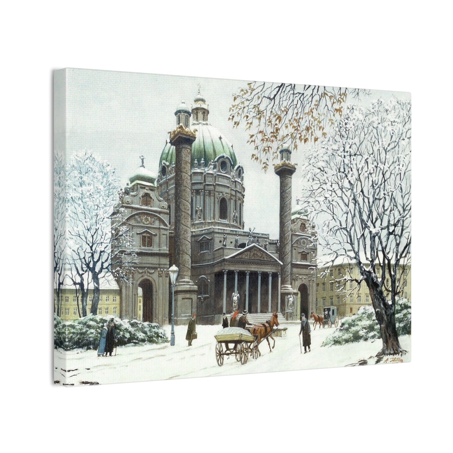 Die Karlskirche im Winter