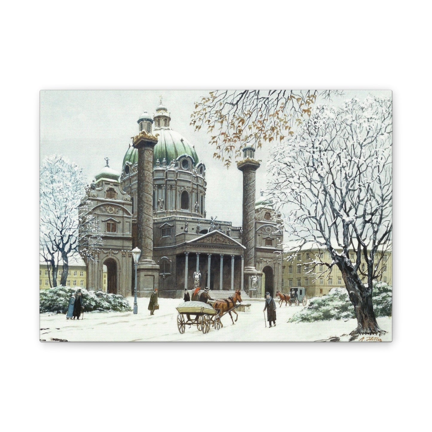 Die Karlskirche im Winter
